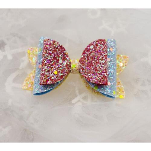 Glow in the Dark Glitter Hair Bows Luminous Hair Clips Girls Princess Hairpins Sweet Color Children Hairgrips Barrettes Headwear