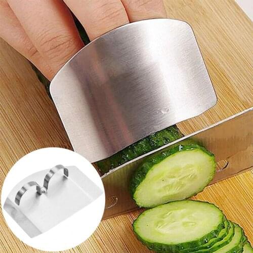 Vegetable Cutting Finger Protectors Guard Finger Cut Hand Protector Stainless Steel Double Finger Protector Guard Kitchen Tool
