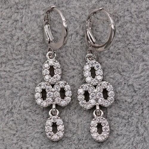 Bohemia Dangle drop earrings for womens water drop white stone Jewelry earrings for Party Wedding Valentines Day Gift