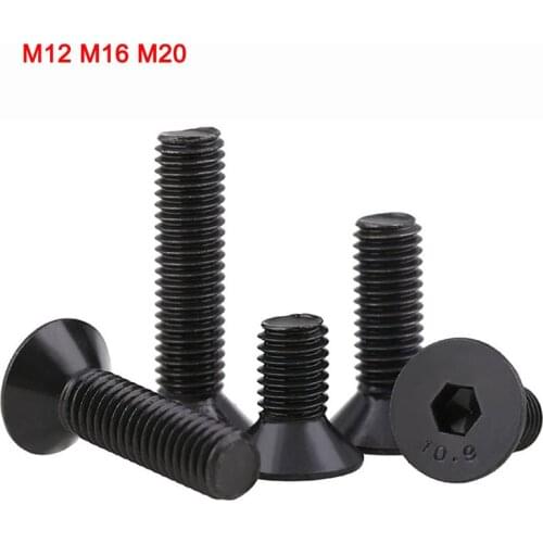 High Tensile Grade 10.9 Carbon Steel Black Countersunk Head Hex Socket Screws Allen Bolts DIN7991 M12 M16 M20