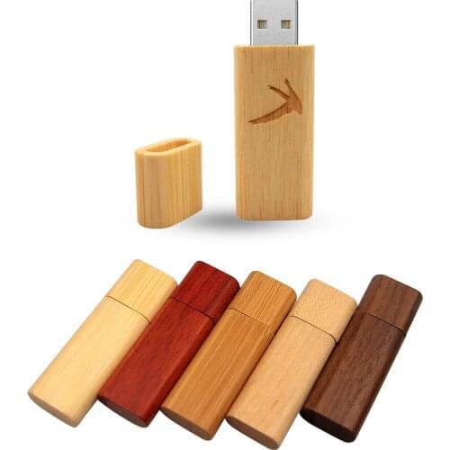 10pcs Free custom logo) wooden usb flash drive with box pen drive 64gb 32gb 16gb 4gb U disk memory card pendrive personal gift