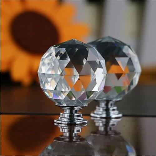 10 Pieces Crystal Knobs 30mm Cupboard Drawer Pull Handle Door Knob Diamond Diameter Large Drawer Home Furniture Accessory