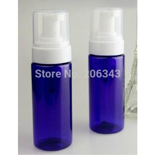 100ML blue plastic PET BOTTLE with foaming pump for MOUSSE or handwashing facial cleaner packing empty bottle
