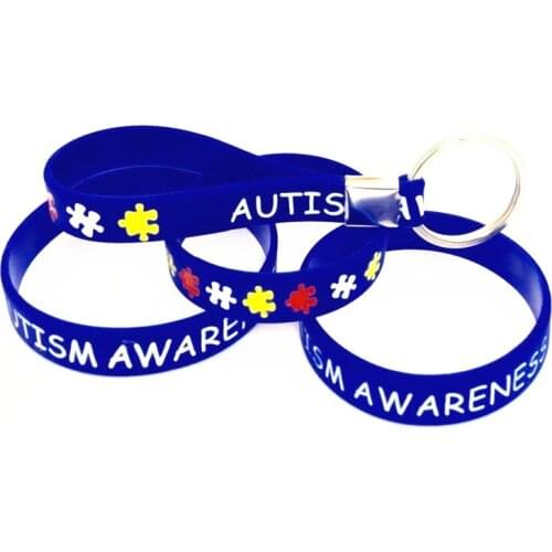 100pcs I have Autism awareness medical alert sport motivational silicone wristband bracelet bangle band for man woman