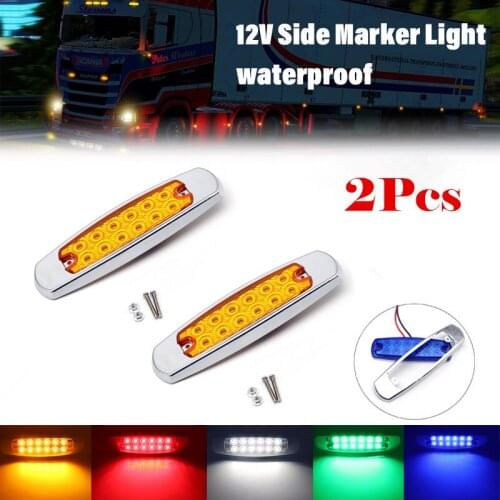 2pcs 12LED Waterproof 12V Side Marker Lights Clearance Rear Light Indicator Turn Signal Lamps For Truck Trailer Tractor Bus Boat