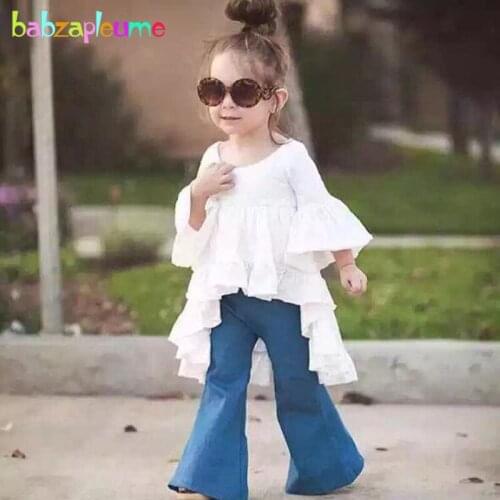 Babzapleume 2PCS/1-6Years/spring summer baby girls boutique outfits for kids clothes t-shirt+pants children clothing sets BC1561