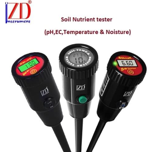 3 in 1 digital soil pH EC temperature and moisture meter nutrient fertility tester