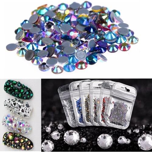 31 colors Mix Sizes 400Pcs/Pack All AB Colors Hotfix Flatback Rhinestones Nail Rhinestoens For Nails 3D Nail Art Decoration Gems