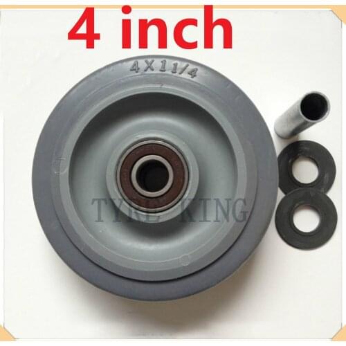 4-inch 4x1 1/4 Solid Wheel Tire Rubber Silent Wheel Flat Car Wheel Cart Wheel Trailer Wheel Caster Shelf Wheel