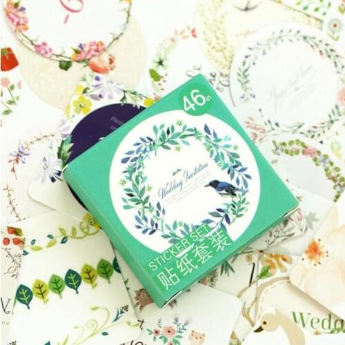 46 pcs/pack Fresh Flowers Whisper Label Stickers Decorative Stationery Stickers Scrapbooking DIY Diary Journaling Sticker Cute