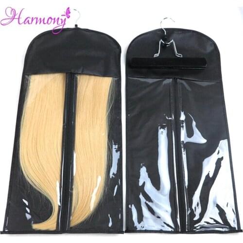 5 bags + 5hangers) Hair extension packing suit case bags hair extension stand packaging for clip weft hair and ponytail