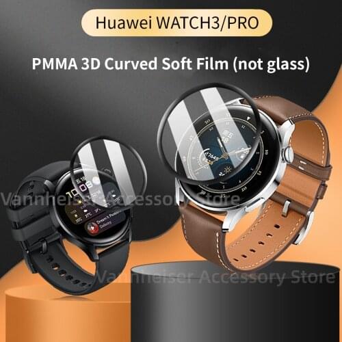 5PCS 20D Curved Edge Full Coverage Soft Protective Film Cover For Huawei Watch 3/ 3 Pro Smart Watch Screen Protector (Not Glass)