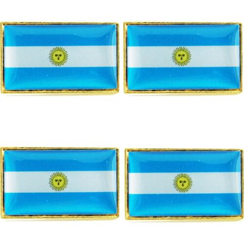 Wholesale 5pcs Argentina Rectangle national flag Pin Badge country Lapei Pin 2.5CM X 1.6CM