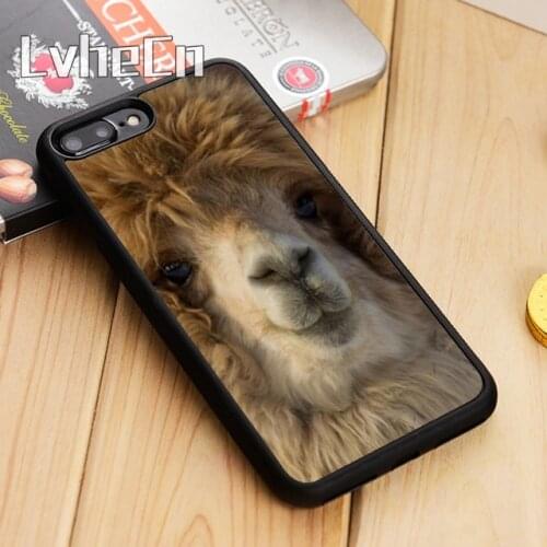 LvheCn Alpaca Lama Funny Face Animal Phone Case Cover For iPhone 5 6 6s 7 8 plus 11 12 Pro X XR XS max Samsung S7 edge S8 S9 S10