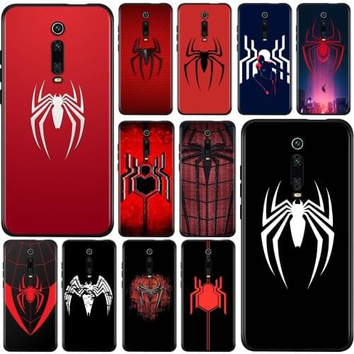 Marvel Super Spiderman LOGO For Xiaomi Redmi 9T 9I 9AT 9A 9C 9 8A 8 7A 7 6A 6 5A 5 4X PRO Prime Plus Black Soft Phone Case