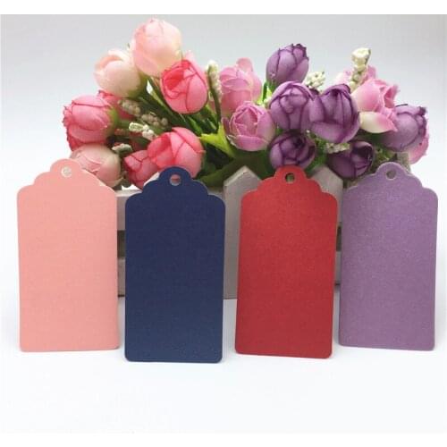 50pcs/lot 8x4cm Gift Packaging Hang Labels Blank Wedding Diy Design Paper Note Luggage Price Scallop Head Tag