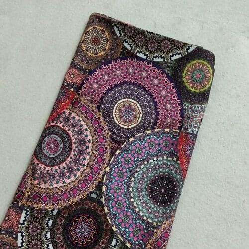 Grceful Pink Coloful Big Circle Wave African Geometry Patterns Printed Cotton Fabric 50x105cm Africa Fabric Patchwork Cloth Bag