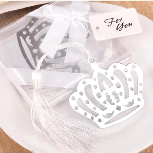 Imperial Crown Bookmarks Metal With Tassels Creative Metal Stationery For Books Kids Gifts Wedding Favors LX4739