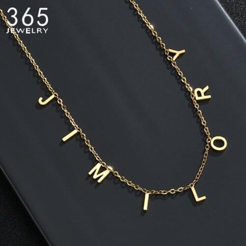 Personalise Names Separate Letters Customized Necklaces Custom Namplate Necklace Stainless Steel Personalized Jewelrys Girl Gift