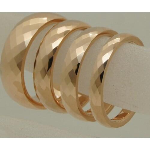 5mm width rare women/girl rose gold plating multi facet tungsten ring size 5-ring size 9
