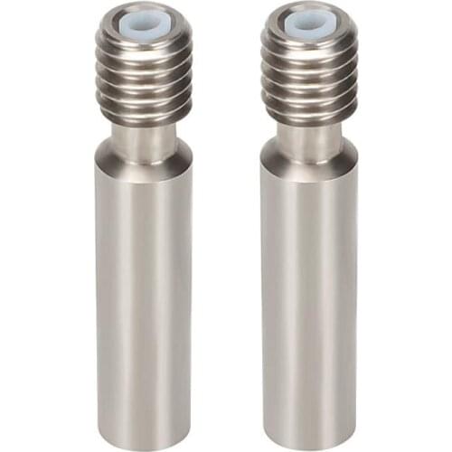 MEGA 2PCS/lot MK8 M6 Throat with PTFE 6*30mm Stainless Steel Thread Longer Feeding 1.75mm Filament 3D Printers Parts