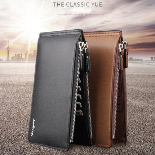Men Long Wallet Credit Card Holder Purses multi functional wallet Leather Business Men Handbag Coin Bag
