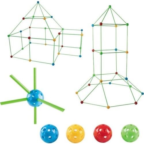 Fort Building Kit Constructio Set Kids Blocks Toy Tents Fortress Builder Castles Tunnels Diy 3d Play House for Children Gift