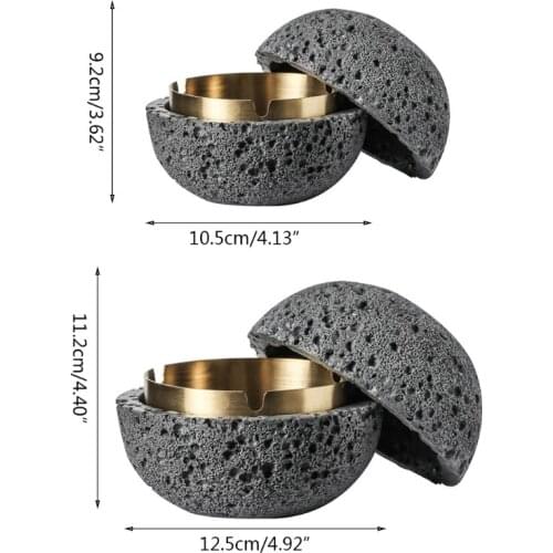 Moon Model Stainless Steel Ashtray with Lid Cement Metal Cigarette Holder Rack