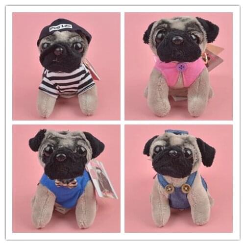 The Pug Dog Animals stuffed Pendant Keyring Plush Toy, Puppy Backpack Decoration Keychain / Keyholder Gift