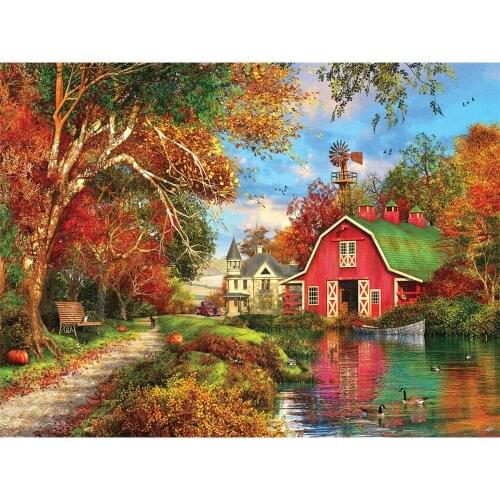 Landscape Natural Printed Canvas 11CT Cross Stitch Complete Kit Embroidery DMC Threads Needlework Hobby Knitting Package