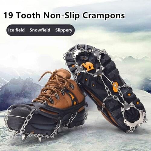 19 Tooth Crampons Outdoor Ice And Snow Climbing Non-Slip Shoe Covers Stainless Steel Non-Slip Crampons