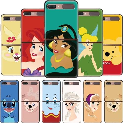 Disney cute cartoon animals Shockproof Cover for Samsung Galaxy Z Flip Flip3 5G Black Phone Case Shell Hard Fundas Coque Capa