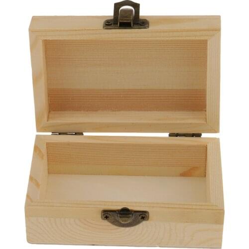 Rectangle Wooden Jewellery Box Jewellery Organiser, Wood Color For DIY Painting