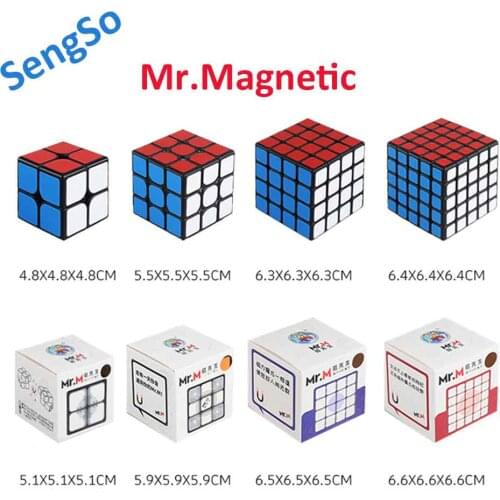 SengShou Magnetic Cube Mr.M 2x2x2 3x3x3 4x4x4 5x5x5 Speed Magic Cube Puzzle bundles Stickers sticker baby kids toys