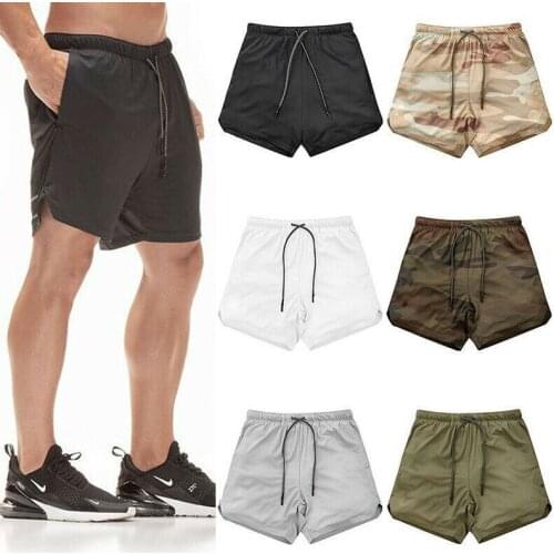 New Men Casual Shorts Summer Elastic Waist Loose Breathable Shorts Men Gym Jogging Running Training Sports Short Wear Male Trous