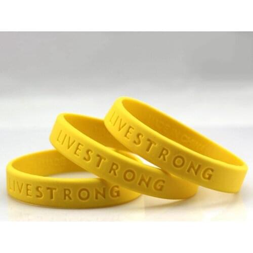 Yellow Color Live Strong Hologram Silicone Bracelet Men Women Power Rubber Wristband Outdoor Sports Bangle Accessories Gifts