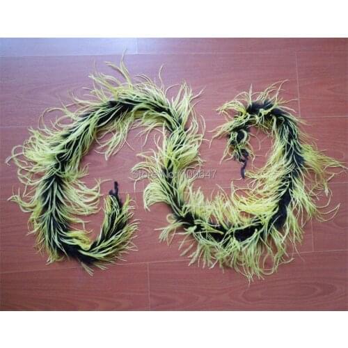 OSTRICH Feather ! 1pc/lot Luxury BLACK & YELLOW OSTRICH BOA MARABOU FEATHER BOA - dance, costume, burlesque