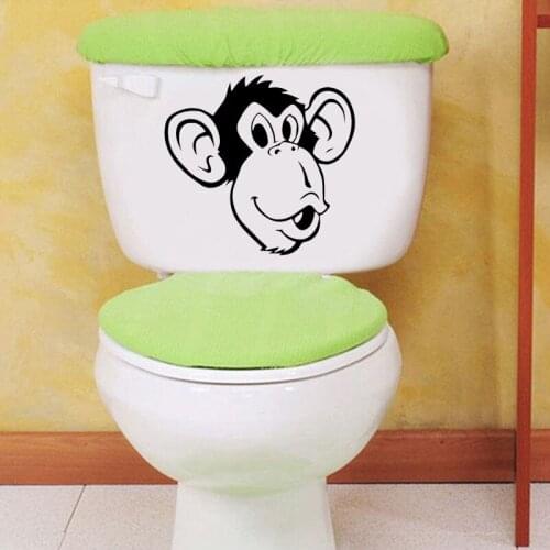 MONKEY FACE Vinyl Decal Funny Cute Toilet Accessories Decorative Stickers 4WS-0064