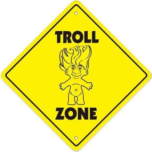 SZWL Funny Car Sticker Troll Crossing Zone Xing Stickers Vinyl Waterproof Sunscreen for RV VAN JDM Accessories,13cm*13cm