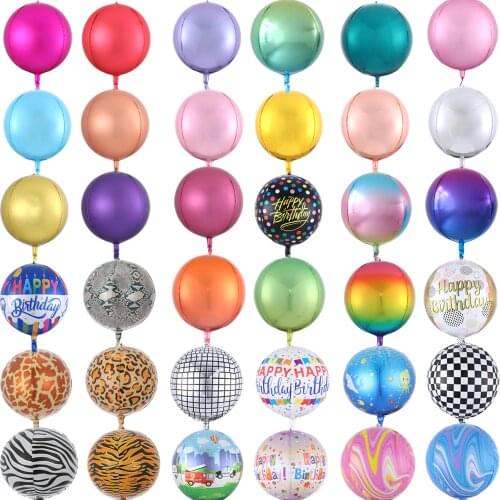 3pcs 4D Foil Helium Balloons 10/18/22 inch Air Rainbow Metallic Balloons Wedding Birthday Party Decoration Kids Toy Balloon