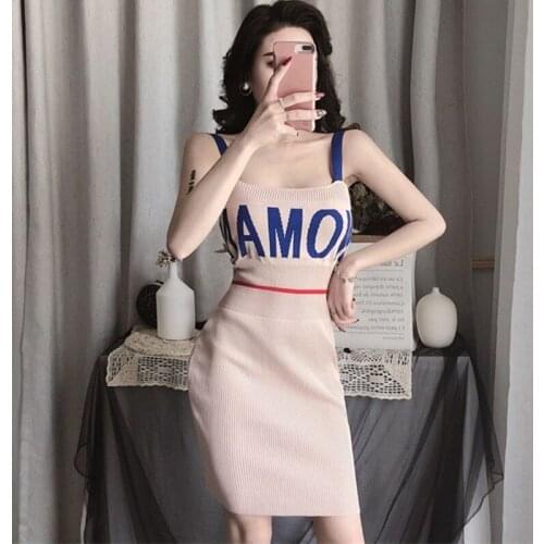 WEIXINBUY Fashionable Knitted Dresses