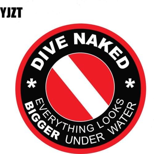 YJZT 10CM*10CM Personality DIVE NAKED Car Sticker Funny Decal PVC 12-1192
