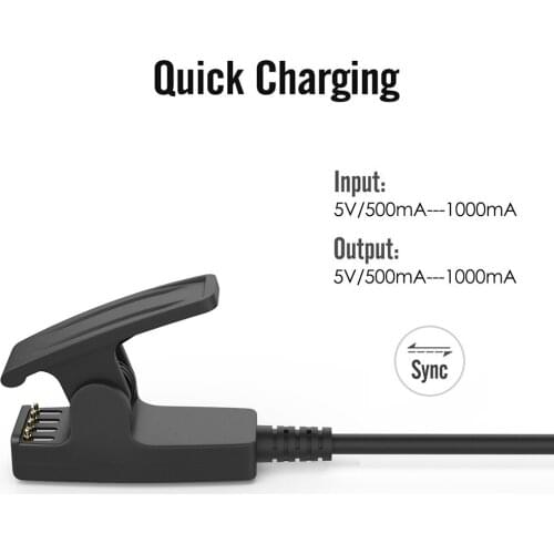 Smartwatch Charger Compatible For Garmin For Forerunner 235/35/64/230/630/645/645 Music/735XT/Vivomove Clip Charging Cable