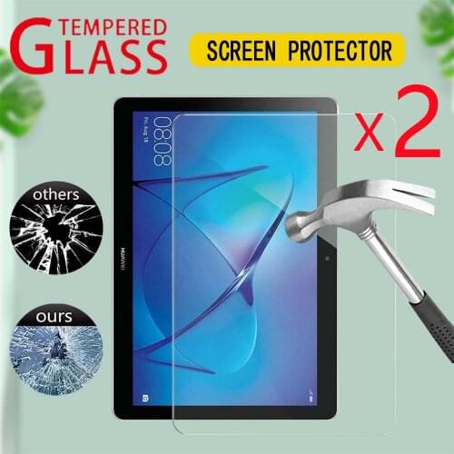 2Pcs Tempered Tablet Glass Protective Film for Huawei MediaPad T3 10 9.6 Inch AGS-W09 L09 L03 Full Coverage Screen Protector