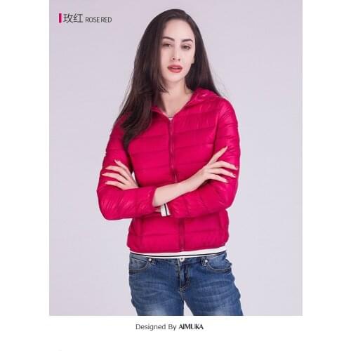 Female Warm Winter Jacket Women Coat Thin 90% White Duck Down Lady Parka Ultra-light Down Jacket Long Elegant Outwear