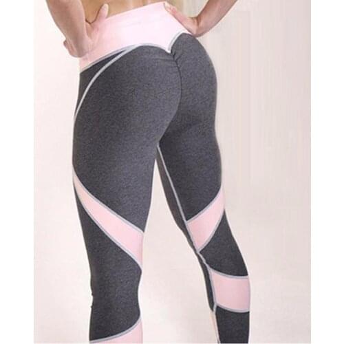 Women Solid Patchwork Training Gym Legging Running Fitness Leggings Waist Breathable Yoga Elastic Sport Pants High Leggings