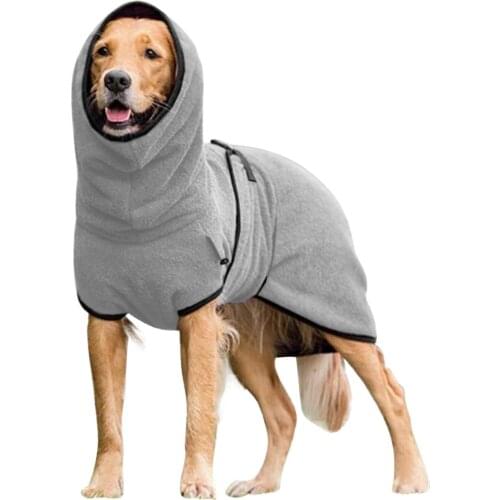 Winter Warm Pet Dog Hoodie Solid Color Buckle Closure Clothes Hooded Puppy Big Dog Sweatshirt for Corgi Teddy Chihuahua Husky