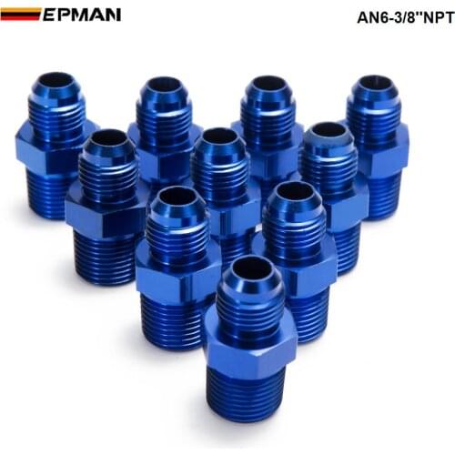 10PCS/LOT AN6-3/8''NPT Straight Male Oil Cooler Fuel Oil Hose Fitting Adapter AN6-3/8''NPT