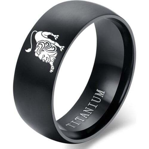 12 Zodiac Ring Aries Taurus Gemini Cancer Virgo Libra Scorpius Sagittarius Capricornus Wedding Stainless Steel Rings