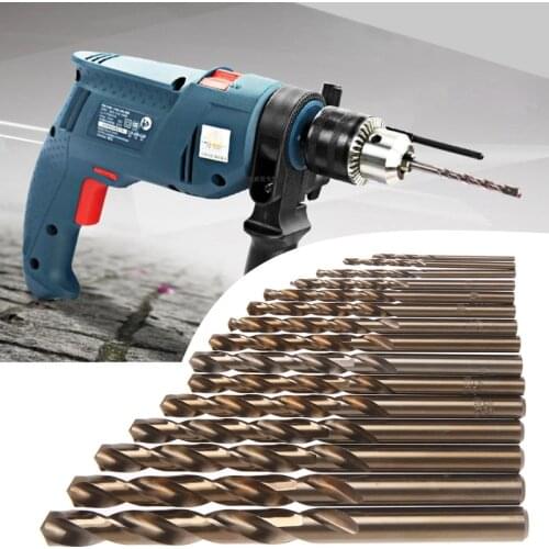 15Pcs High Speed Steel M35 HSS Cobalt Twist Drill Bit Set 1.5-10mm Power Tools